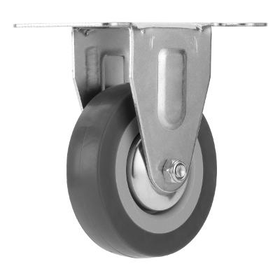 Rodízio De Borracha Cinza Fixo 75mm 3'' 45kg Polipropileno Zincado Durável MTX