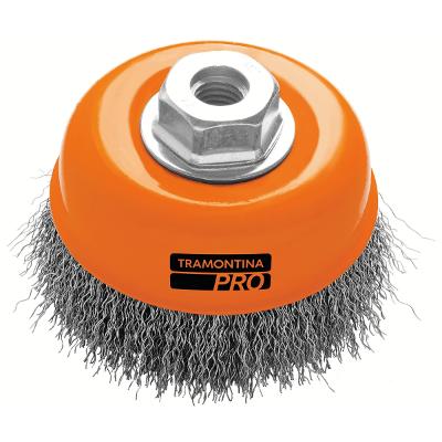 Escova Tipo Copo Arame 4'' M14 0,3 mm Tramontina PRO