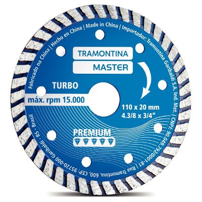 Disco de Corte Diamantado 4.3/8 42 Dentes 15000 rpm Aço Liga Especial Premium Tramontina MASTER