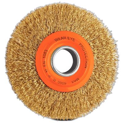 Escova Circular Arame Ondulado 6x3/4 0,3 mm Filamento Adaptadores 1/2 5/8 3/4 Tramontina PRO