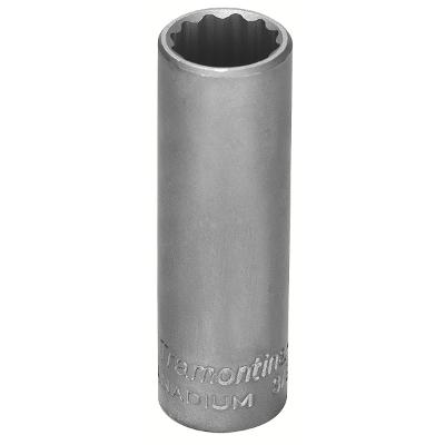 Soquete Estriado Longo 3/8'' Aço Crom Vanádio Tramontina PRO