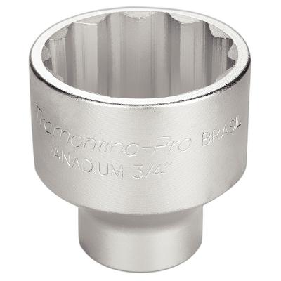 Soquete Estriado 60mm 3/4'' Aço Cromo Vanádio Hyper Drive Chrome Norma DIN 3124 Forjado Tramontina Pro