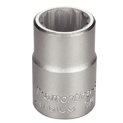 Soquete Estriado 21 mm 3/4 Aço Cromo Vanádio Tramontina PRO