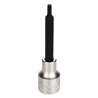 Soquete T25 Longo 1/2'' Aço Cromo Vanádio Ponta Trafix Double Cromado Fosfatizado Tramontina PRO