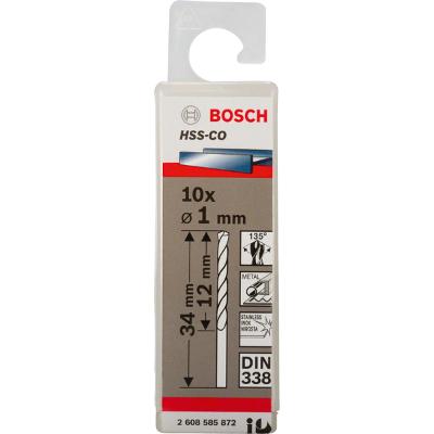 Broca Para Metal Bosch Hss-Co Aço Rápido 1mm 10 Peças