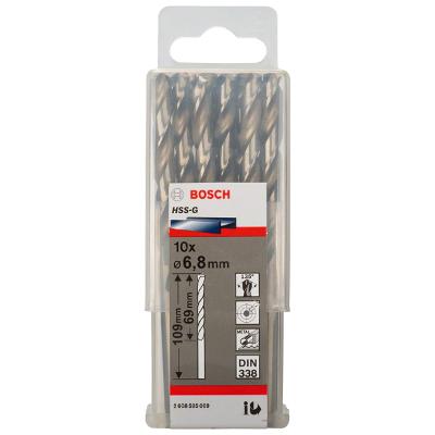 Broca Para Metal Bosch Aço Rápido Hss-G 6,8mm 10 Peças