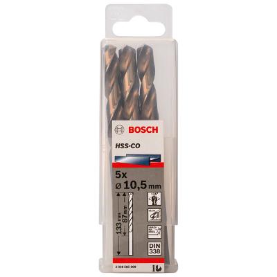 Broca Para Metal Bosch Aço Rápido Hss-Co 10,5mm 5 Peças