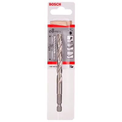 Broca Para Madeira Bosch 3 Pontas 8mm (Encaixe 1/4'')