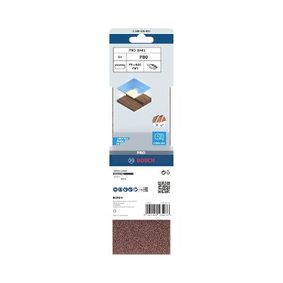 Cinta De Lixa Bosch Pro X440 75X610mm Grano 80 3Un