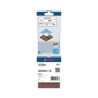 Cinta De Lixa Bosch Pro X440 75X533mm Grano 80 3Un
