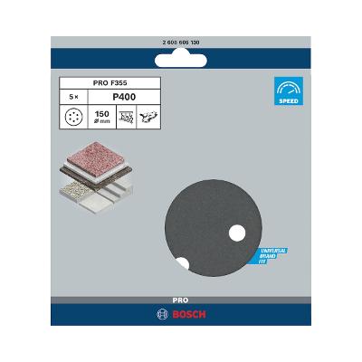 Disco De Lixa Bosch Pro F355 150mm Grano 400 - 5 Unidades