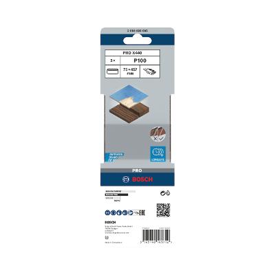 Cinta De Lixa Bosch Pro X440 75X457mm Grano 100 3Un