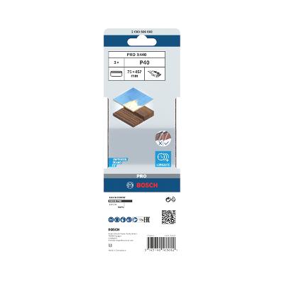 Cinta De Lixa Bosch Pro X440 75X457mm Grano 40 3Un