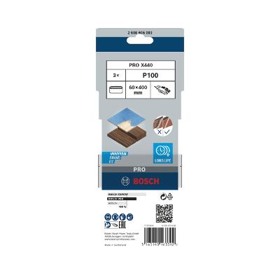 Cinta De Lixa Bosch Pro X440 60X400mm Grano 100 3Un