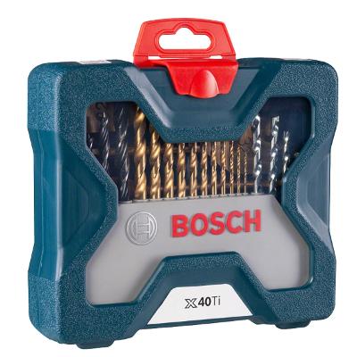 Kit De Pontas E Brocas Em Titânio Bosch X-Line Com 40 Peças