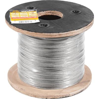 Cabo de aço aai 3/32" alma de aço 6x7 inox c/ 100m Vonder