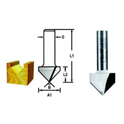 Fresa Ponta V 8 mm x 12,7 mm x 44,7 mm x 12,7 mm Makita