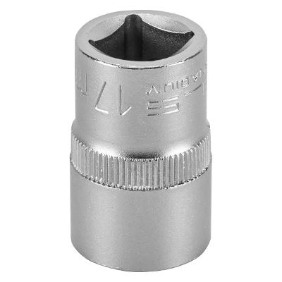 Soquete Sextavado 1/2'' 17mm CrV Cromado Stels