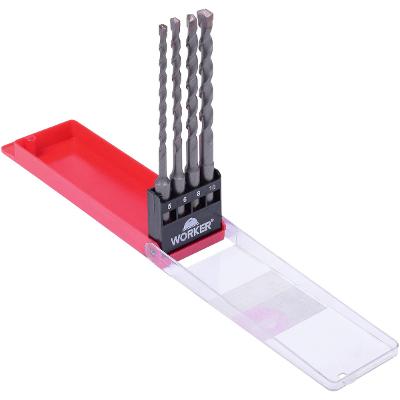 Brocas Sds Plus 4 Peças Aço Cromo 5.0 6.0 8.0 10mm Worker