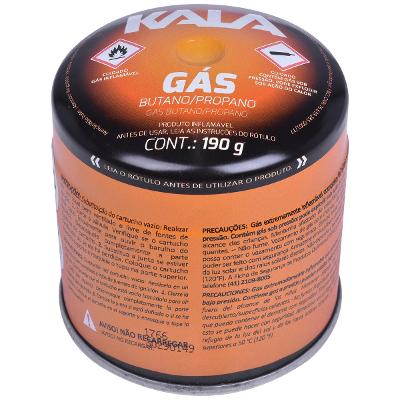 Cartucho Butano 190G Maçarico Portátil Segurança Kala