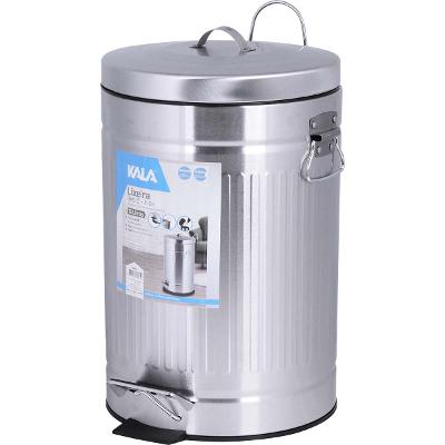 Lixeira Inox Retrô 12 L Com Balde Removível E Pedal Kala