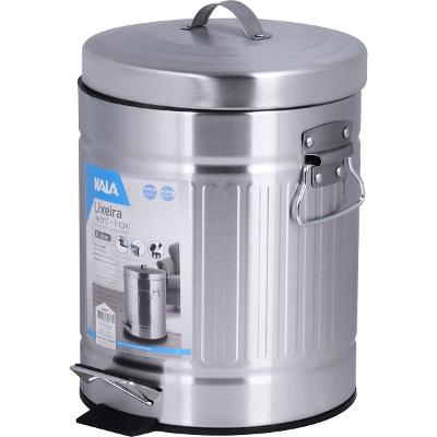 Lixeira Inox 5L Retrô Balde Removível Cozinha Kala