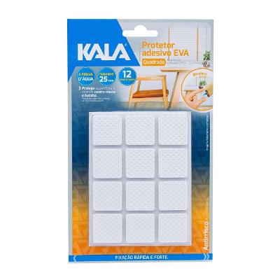 Protetor Adesivo Quadrado 30mm 9 Peças Branco Kala