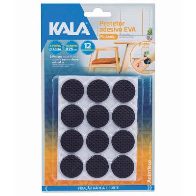 Protetor Adesivo Para Móveis Redondo 19Mm 12 Pcs Preto Kala