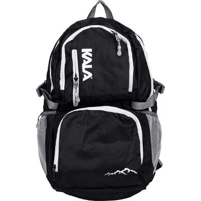 Mochila Nylon Dobrável 30 Litros Preta Alça Reforçada Kala