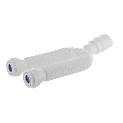 Sifão Sanfonado Duplo Branco Polipropileno Liege