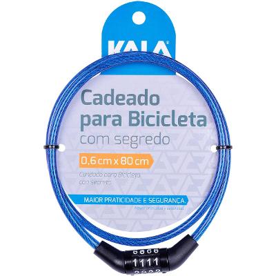 Cadeado Bicicleta 80Cm Segredo Aço Resistente Kala