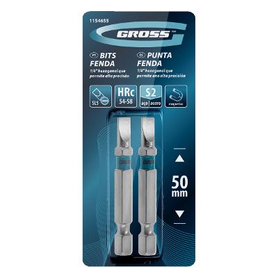 Bit Fenda Sl5 50 Mm 2 Peças Gross