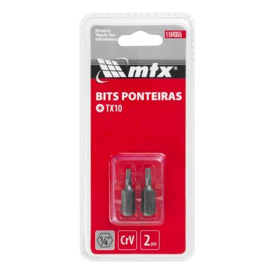 Bit Torx T10 25 mm 2 Peças Mtx 1/4 Polegada