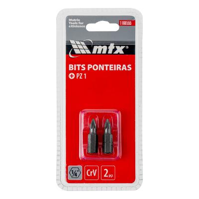 Bit Pozidriv Pz1 25 mm 2 Peças Mtx 1/4 Pol