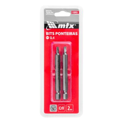 Bit Fenda Sl4 75 mm 2 Peças Mtx Cromo Vanádio 1/4
