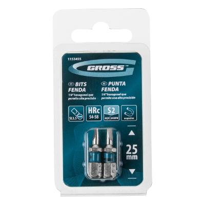 Bit Fenda Gross Sl3,5 25mm 2 Peças S2