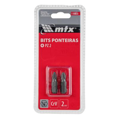 Bits Pozidriv Pz2 25 mm Cromo Vanádio 2 Peças Mtx