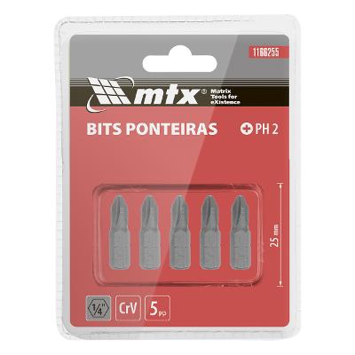 Bits Phillips PH2 25 mm 5 Peças Mtx
