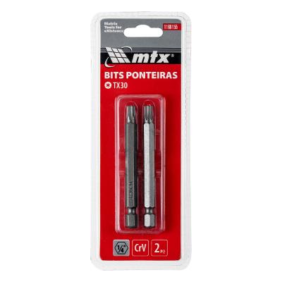 Bits Torx T30 75 mm 2 Peças Mtx Cromo Vanádio 1/4