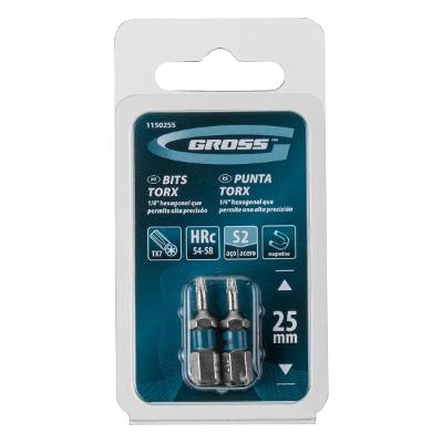 Bit Torx T7 25 mm 2 Peças Gross