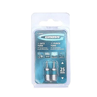 Bit Torx T6 25 mm Aço S2 2 Peças Gross
