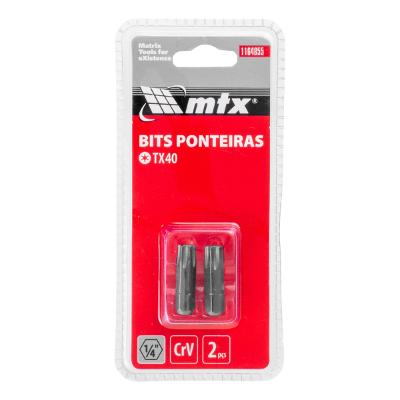 Bit Torx T40 Mtx 25 Mm Aço Crv 2 Peças 1/4