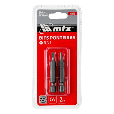 Bits Fenda Sl3,5 50 mm 2 Peças Mtx Haste 1/4 Polegada