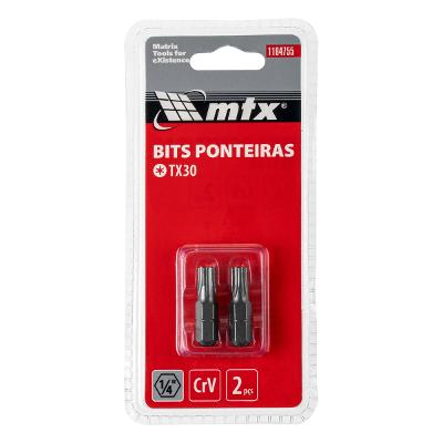 Bit Torx T30 25 mm Cromo Vanádio Mtx 2 Peças