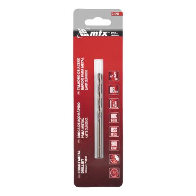 Broca Aço Rápido 5 mm 5% Cobalto HSS MTX