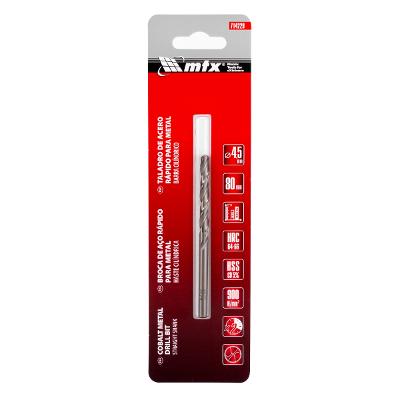 Broca Aço Rápido 4,5 Mm Cobalto 5% Mtx HSS