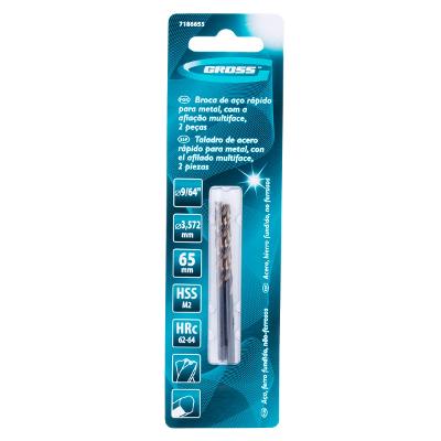 Broca Aço Rápido Gross M2 9/64 X 70 mm 2 Peças