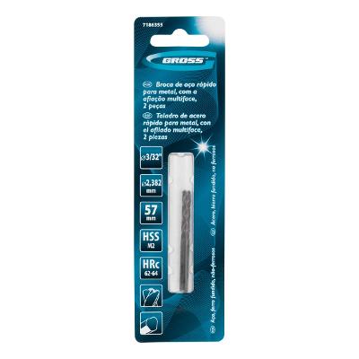 Broca Aço Rápido Gross M2 3/32 X 57 mm 2 Peças