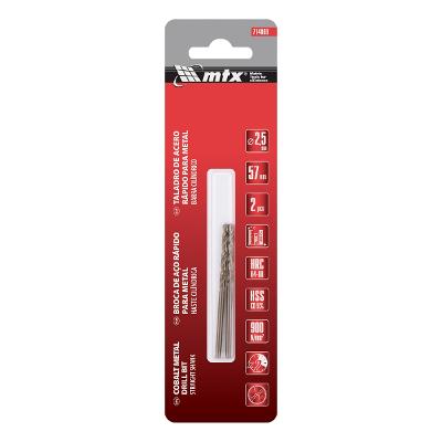 Broca Aço Rápido Cobalto 5% 2,5 Mm 2 Peças Mtx Inox
