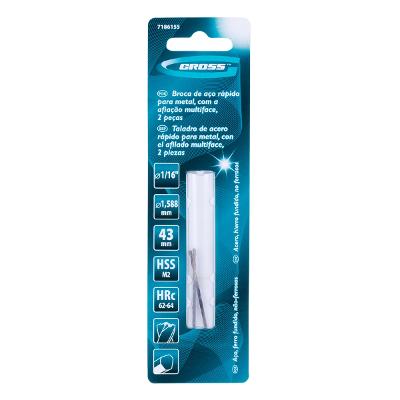 Broca Aço Rápido Gross 1/16 X 43 Mm M2 2 Peças